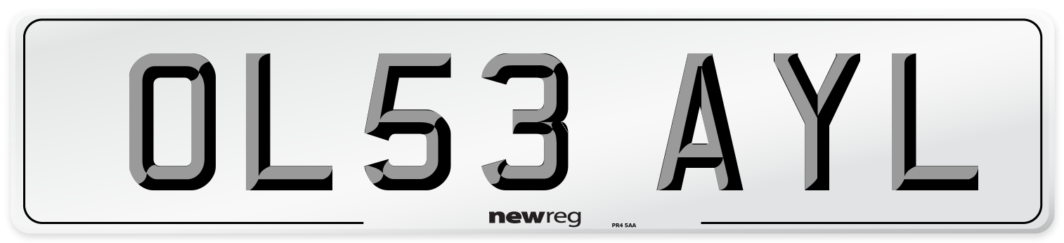 OL53 AYL Number Plate from New Reg